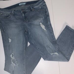 Distressed Blue Jeans